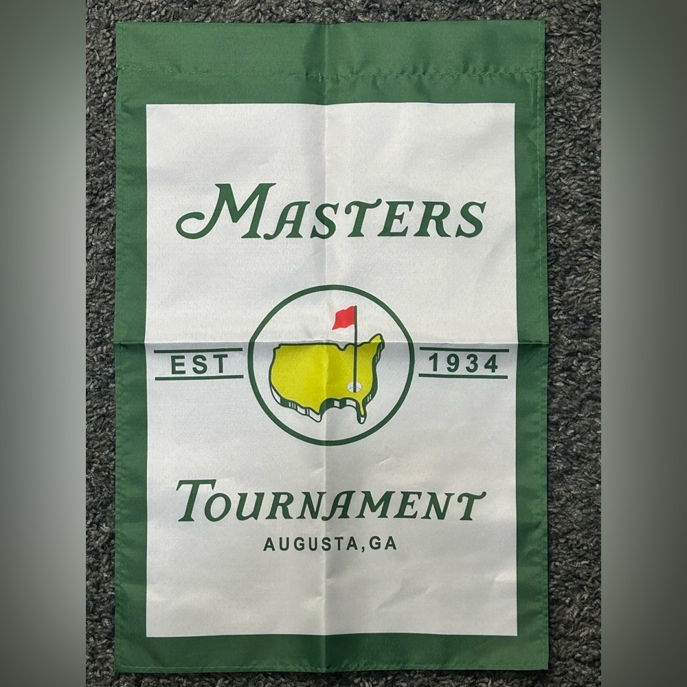 Masters Golf Tournament Green and Yellow Garden Flag